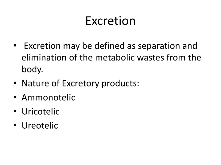 excretion