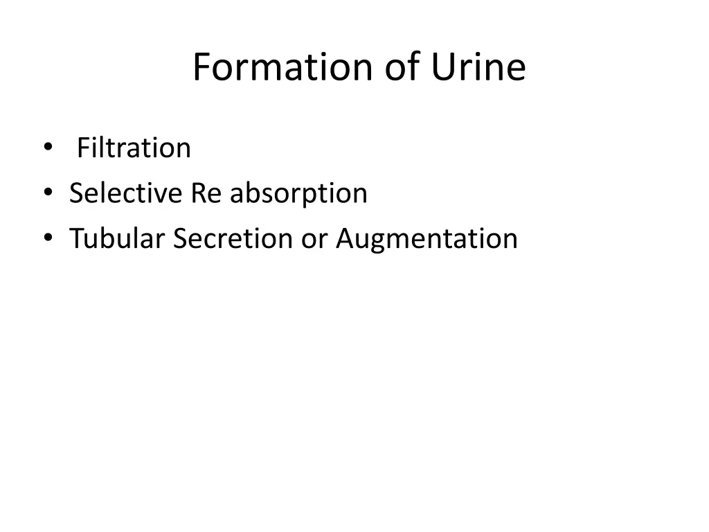 formation of urine