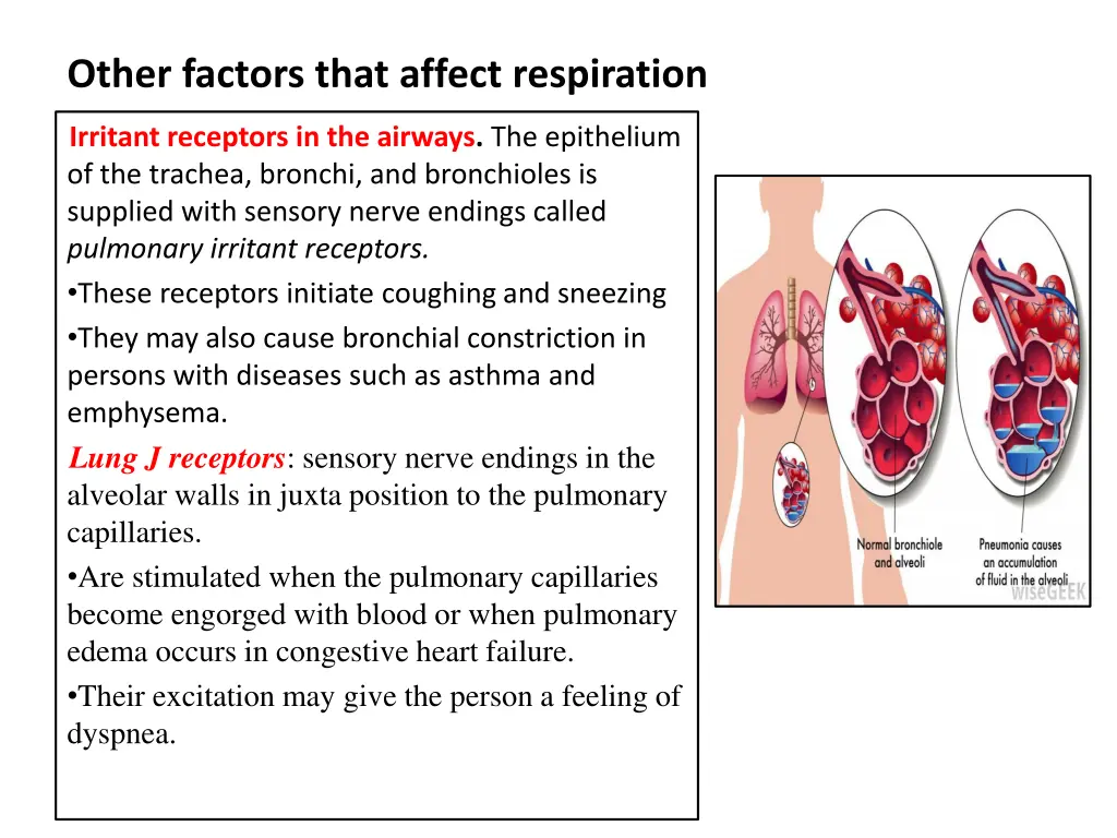 other factors that affect respiration
