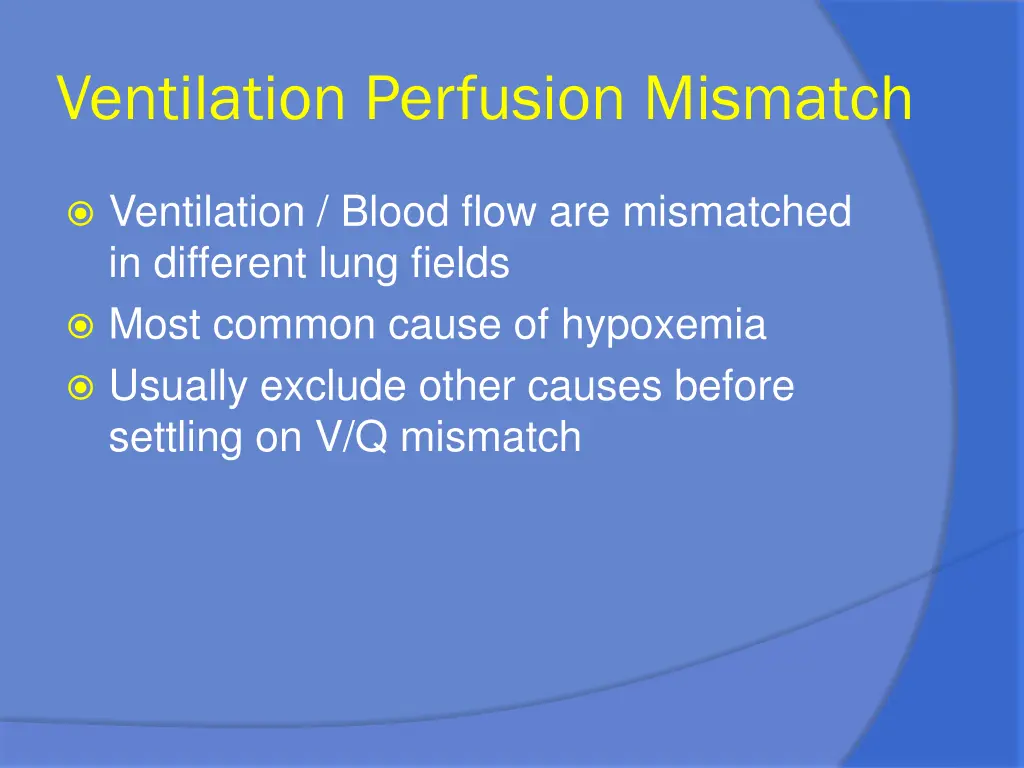 ventilation perfusion mismatch
