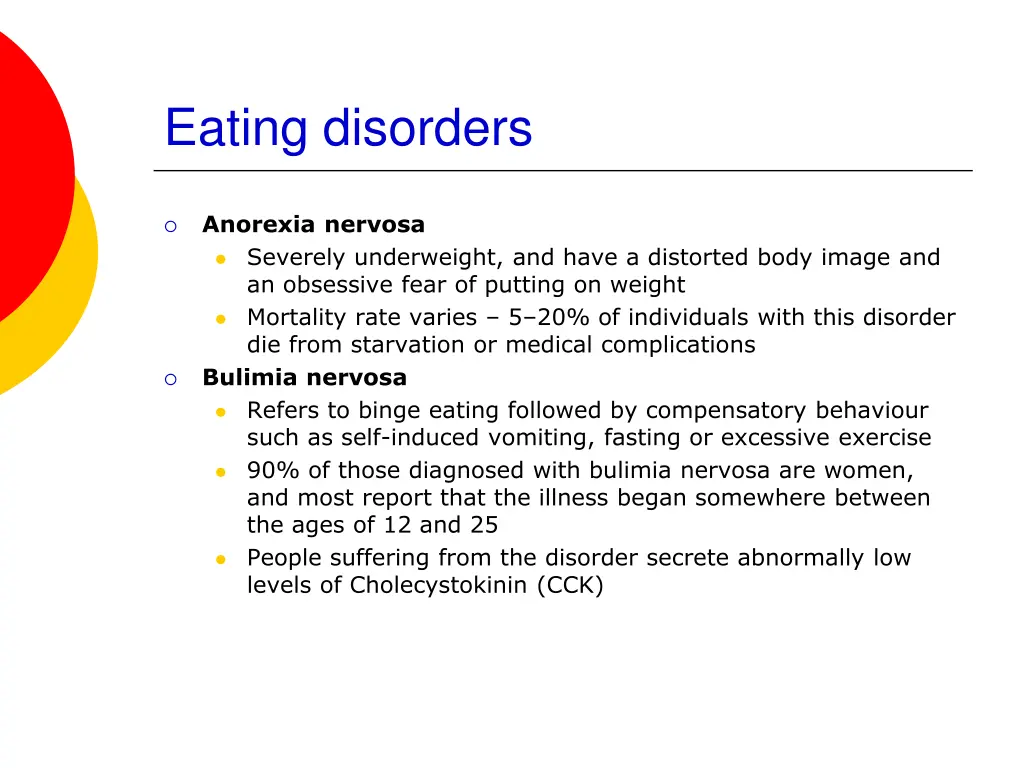 eating disorders