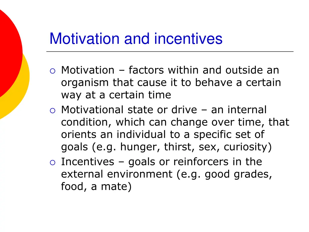 motivation and incentives