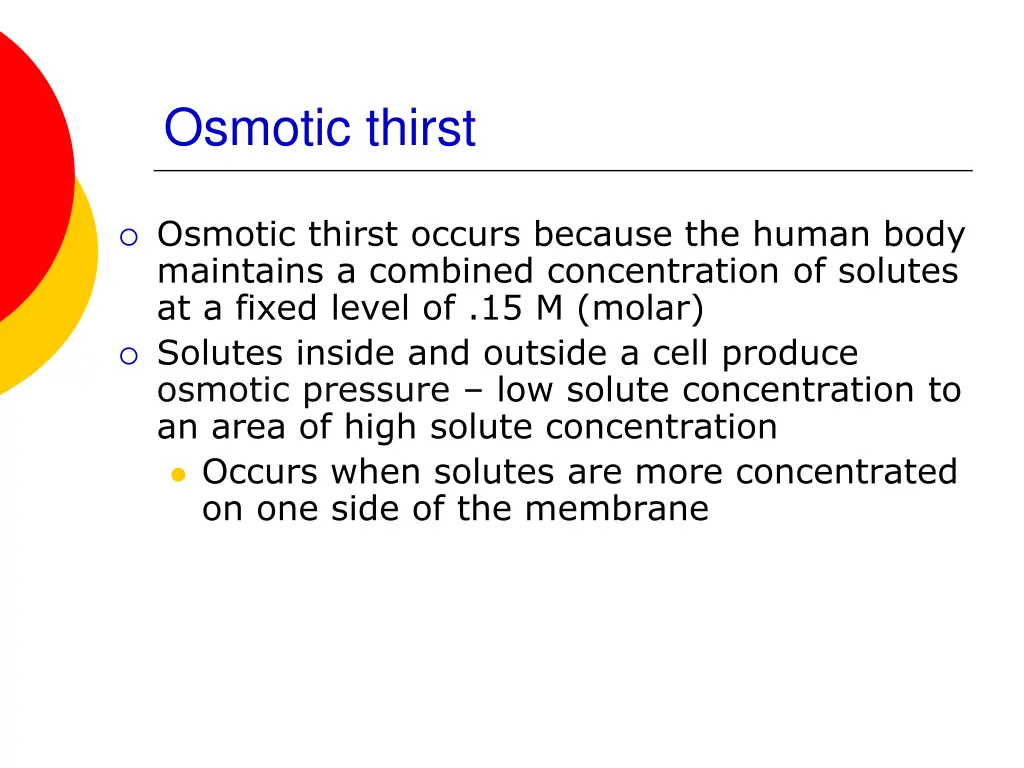 osmotic thirst