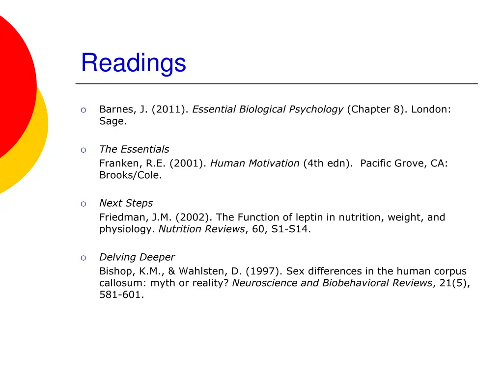 readings