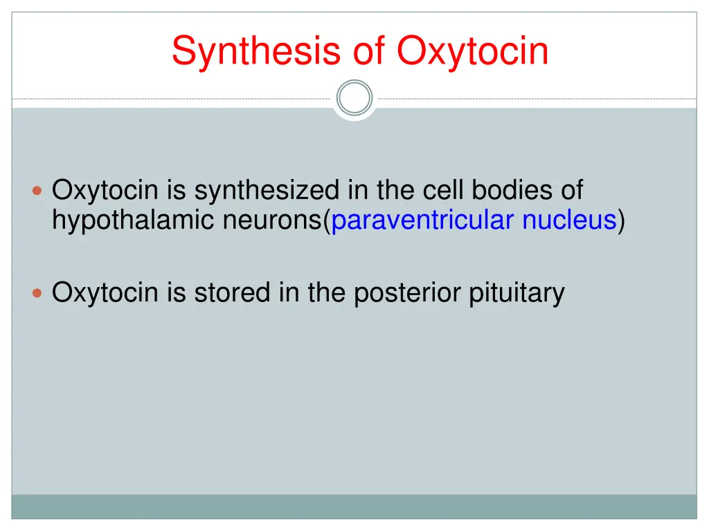 synthesis of oxytocin