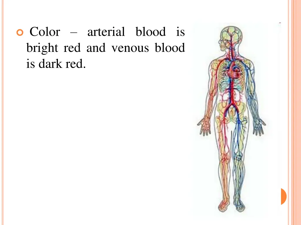color arterial blood is bright red and venous