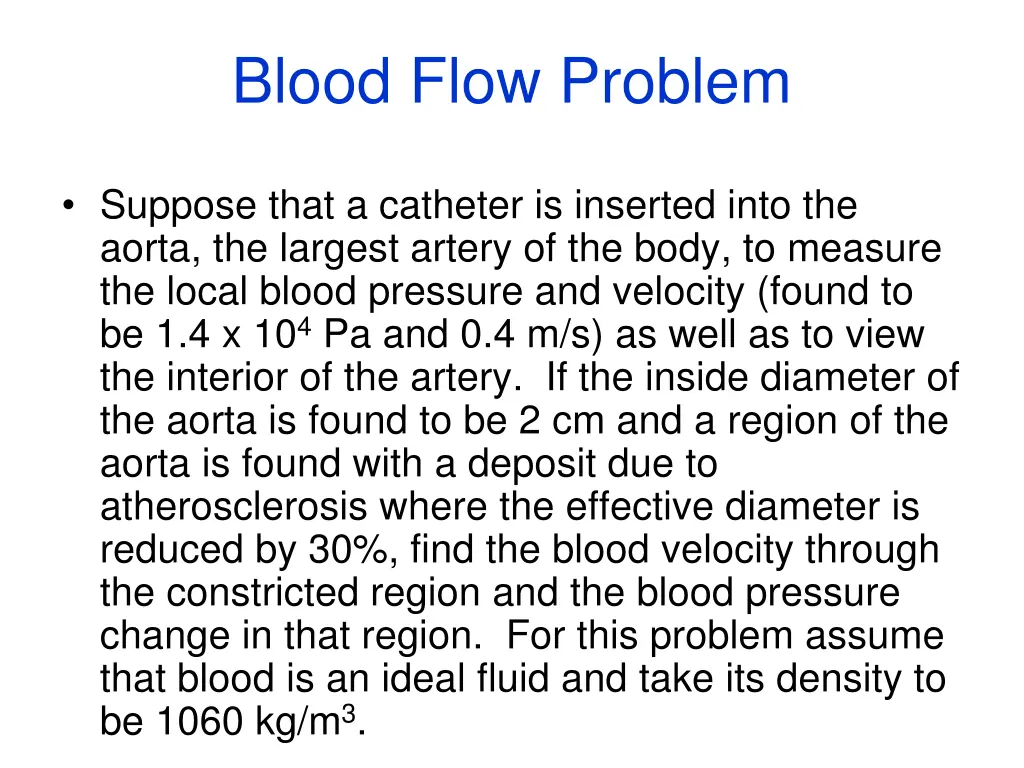 blood flow problem