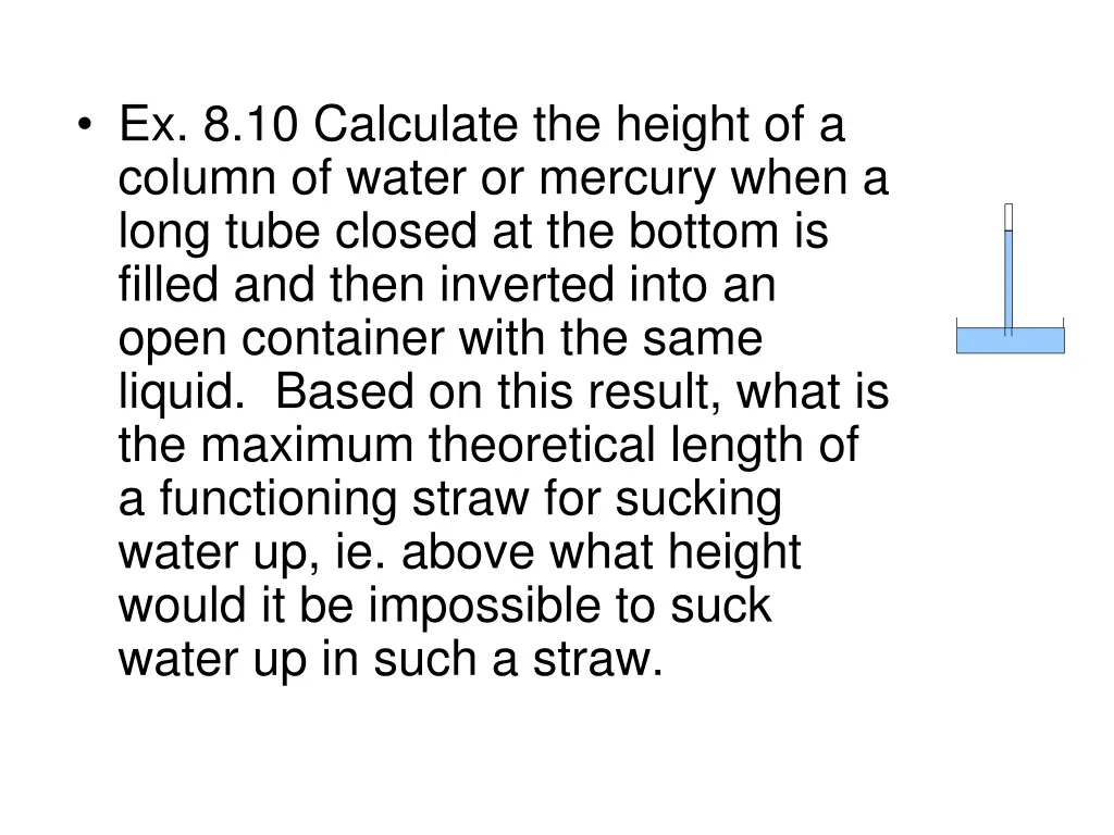 ex 8 10 calculate the height of a column of water