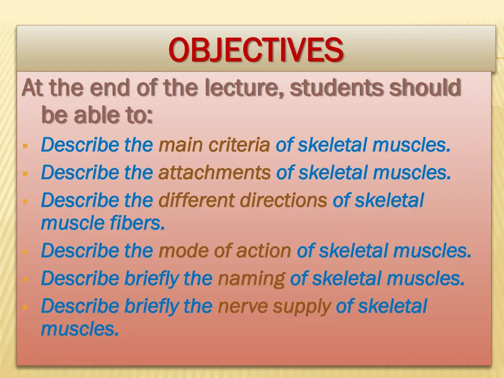 objectives objectives