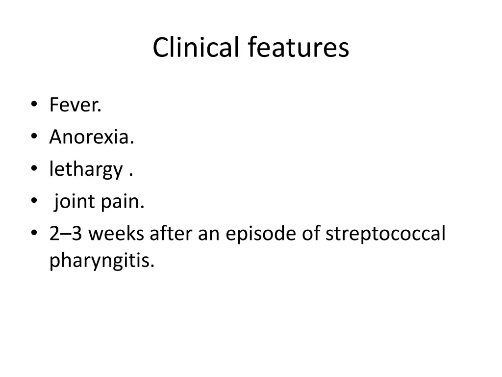 clinical features