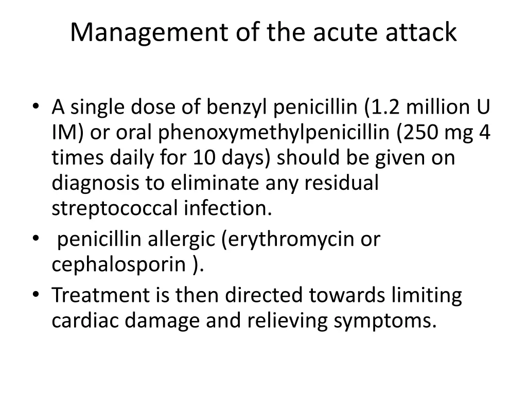 management of the acute attack