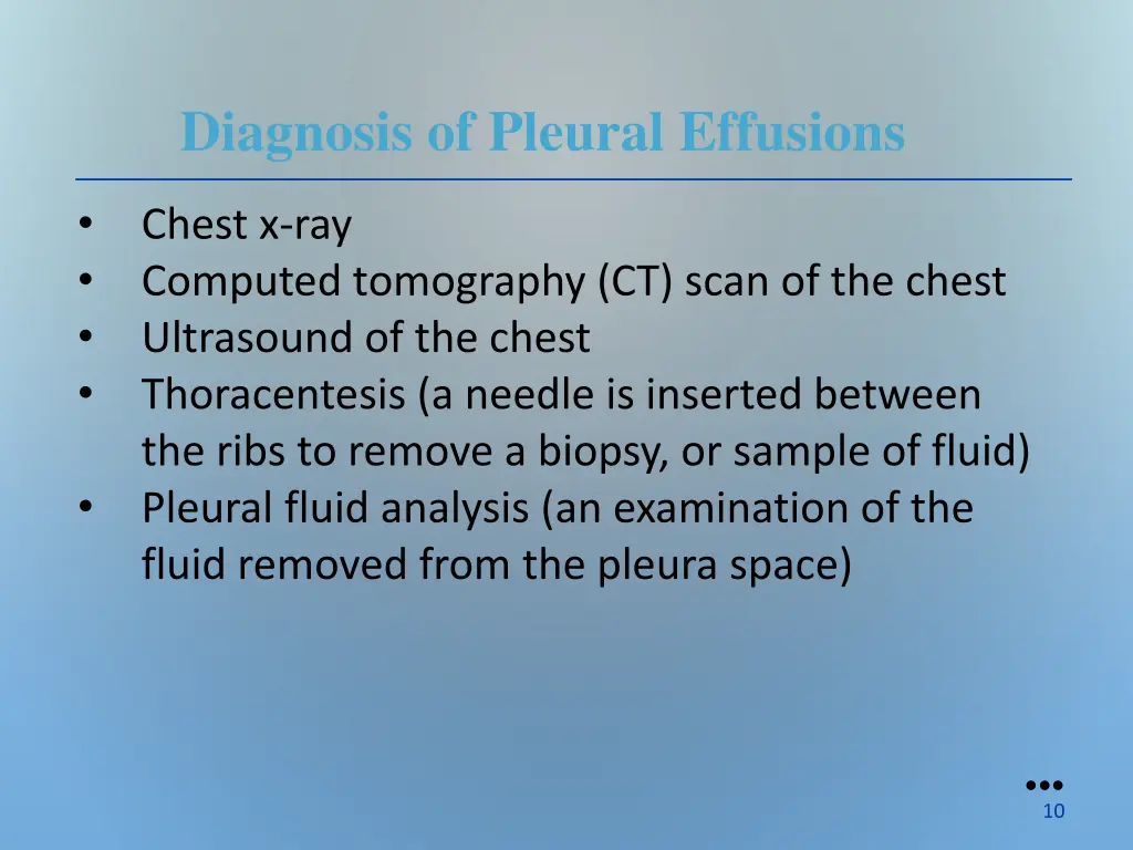 diagnosis of pleural effusions