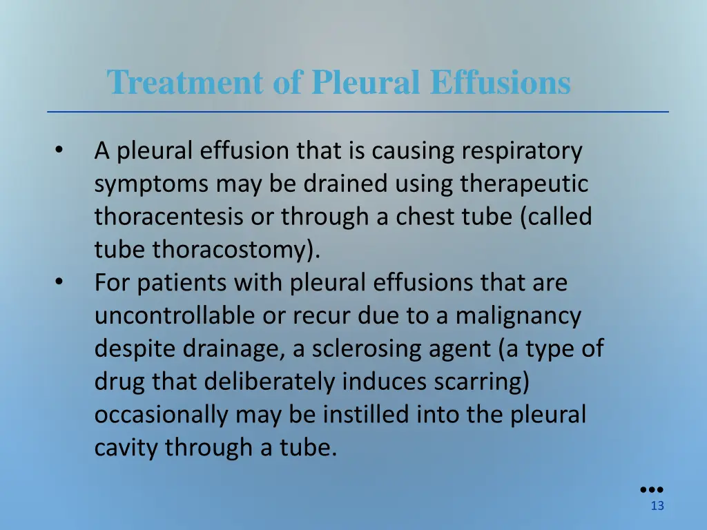 treatment of pleural effusions 1