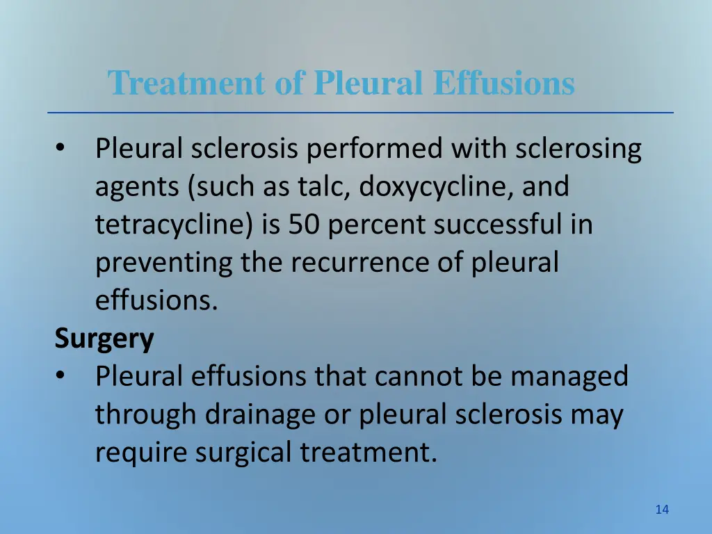 treatment of pleural effusions 2