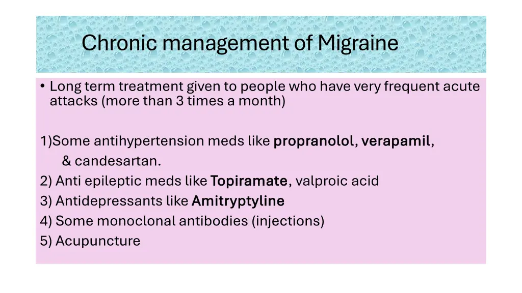 chronic management of migraine