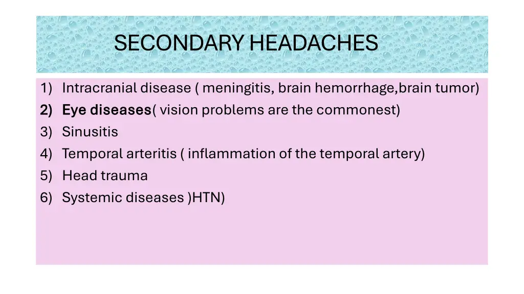 secondary headaches