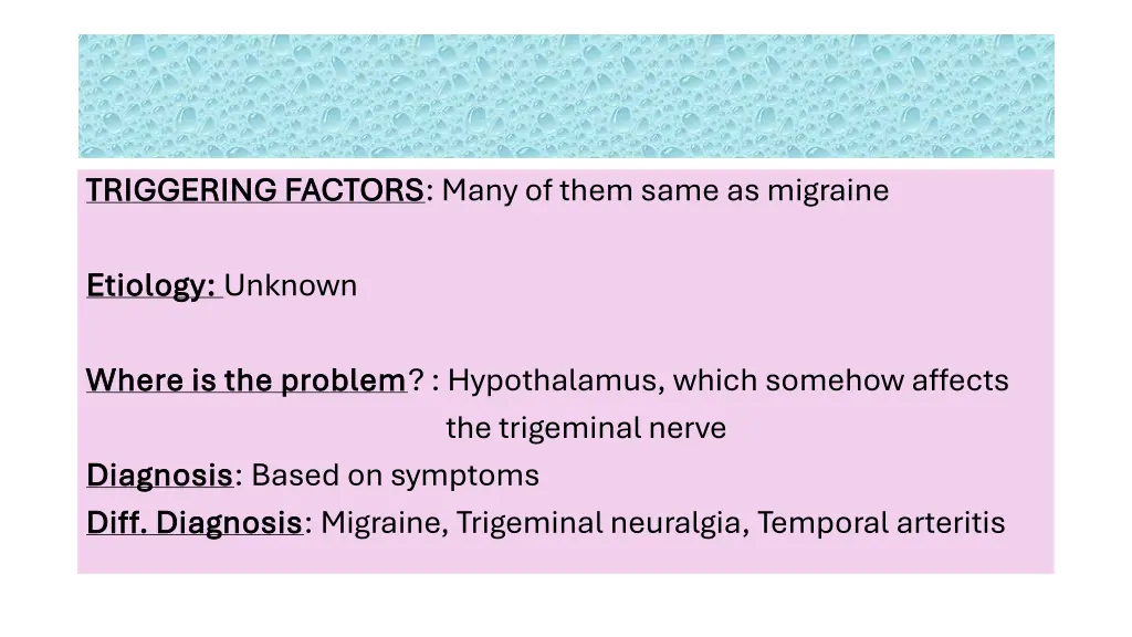 triggering factors triggering factors many