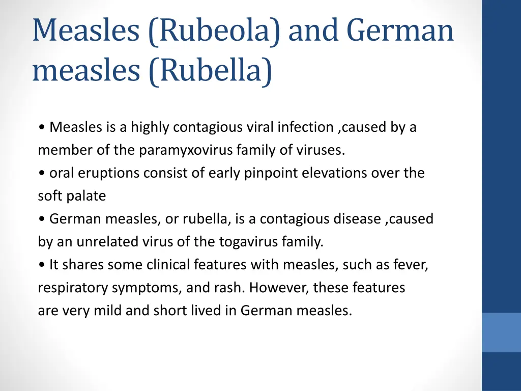 measles rubeola and german measles rubella