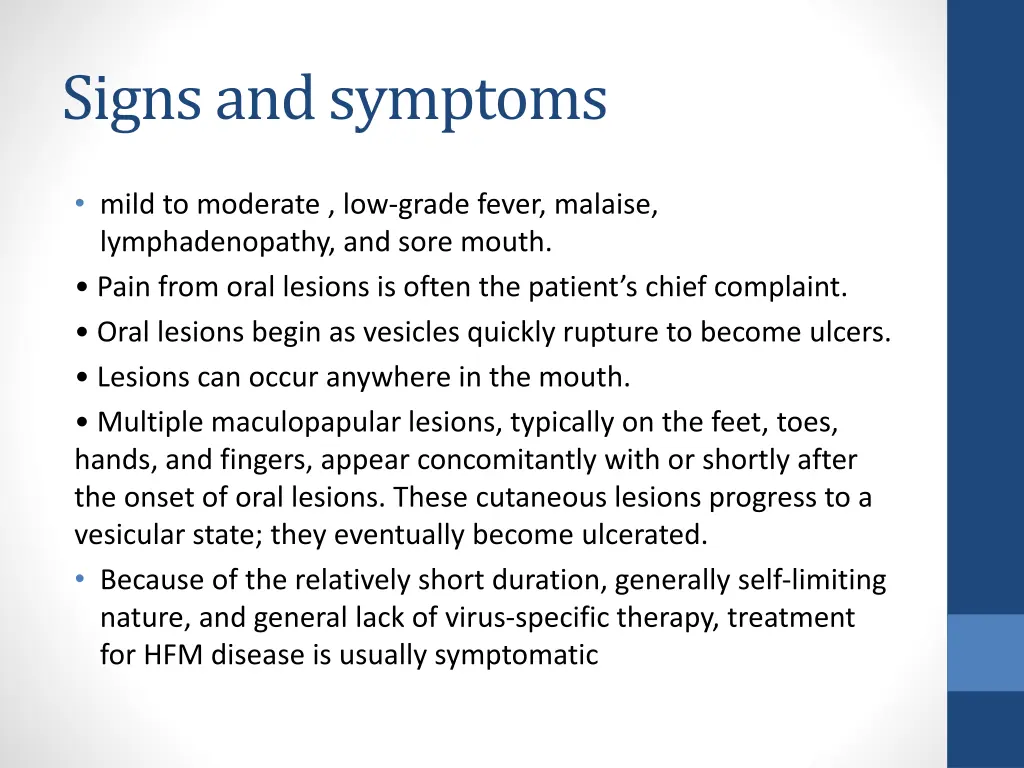 signs and symptoms