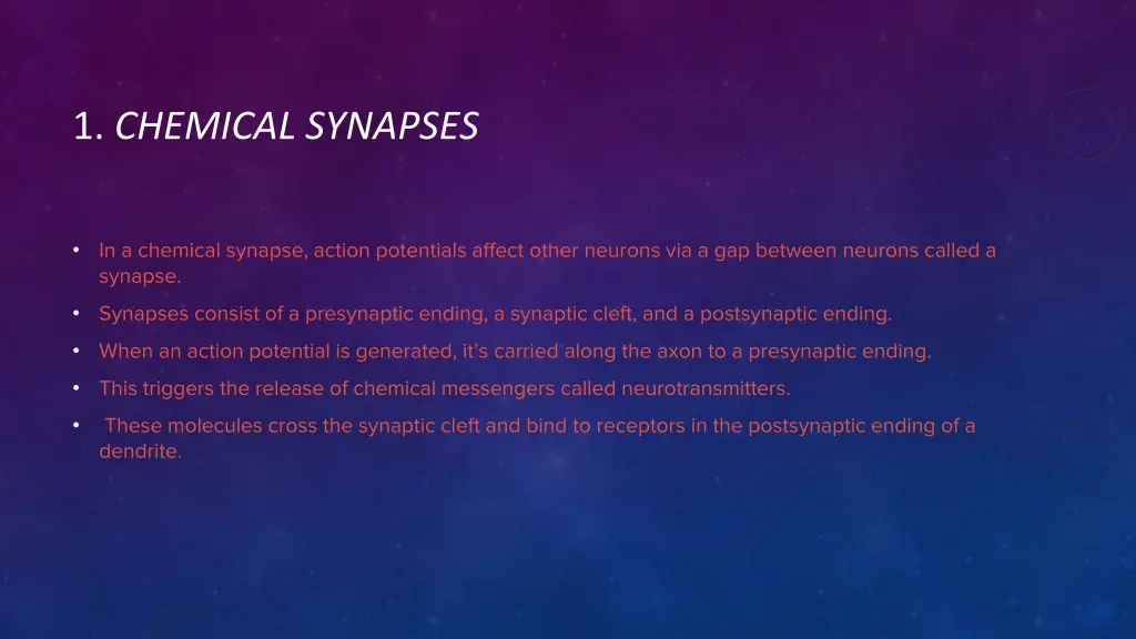 1 chemical synapses