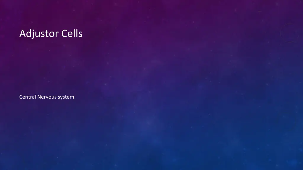adjustor cells