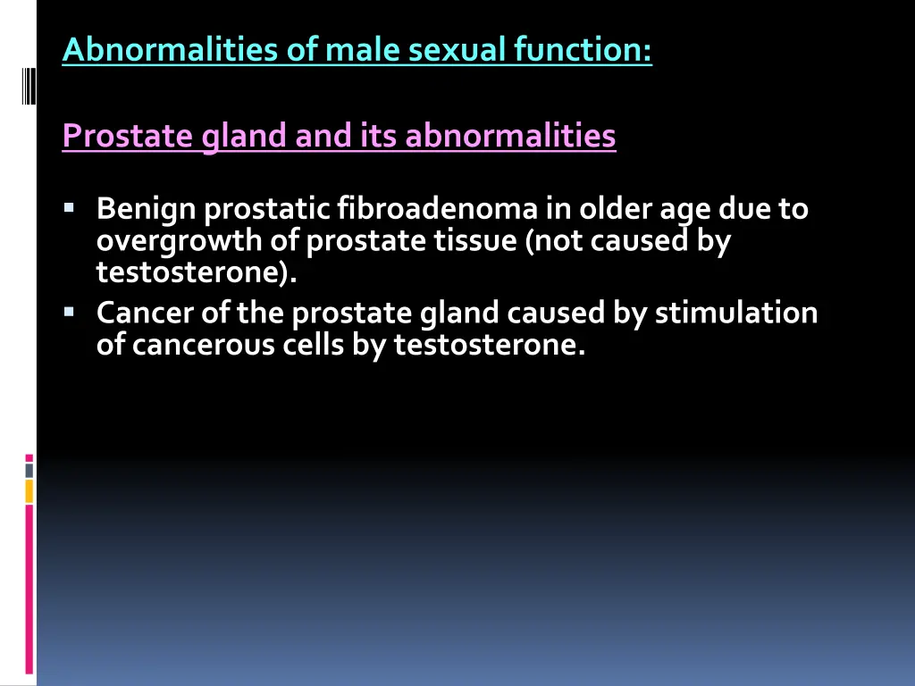 abnormalities of male sexual function