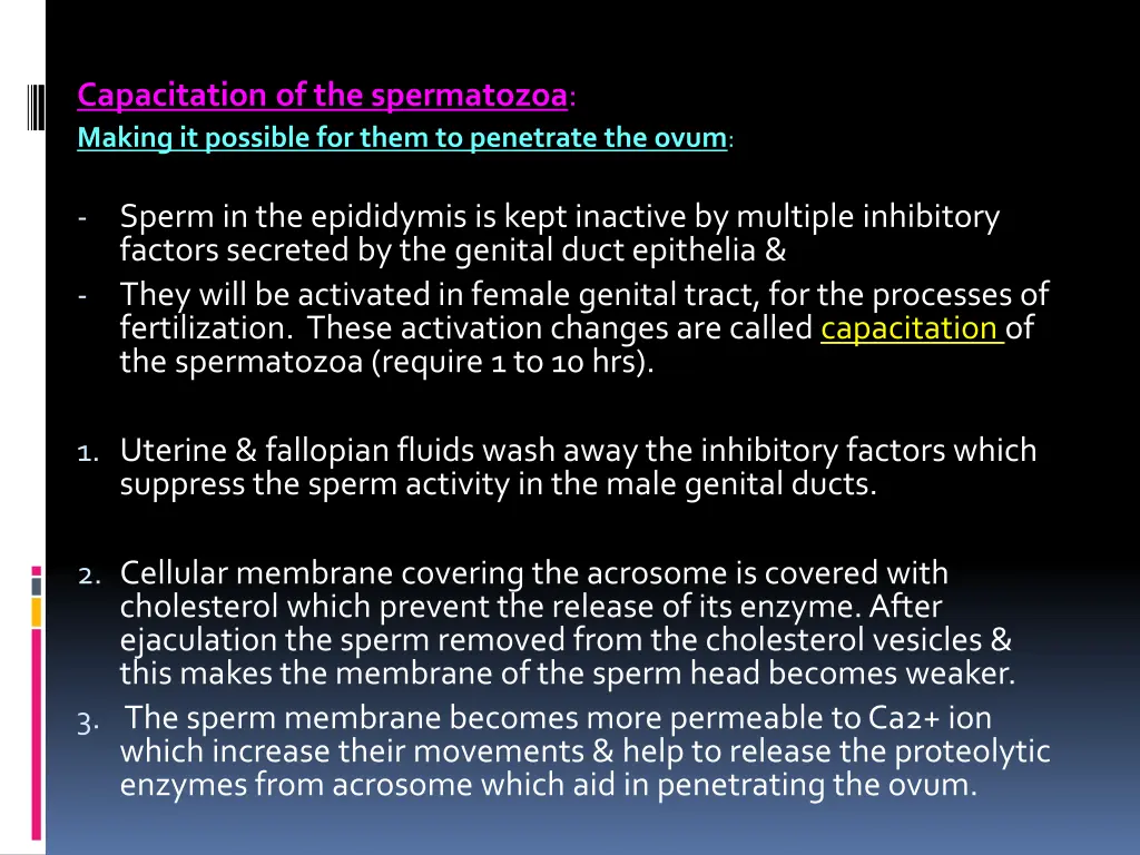 capacitation of the spermatozoa making