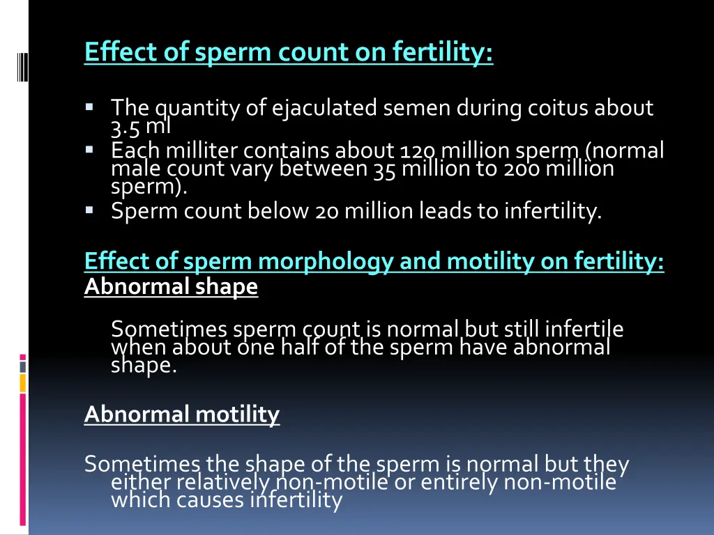 effect of sperm count on fertility