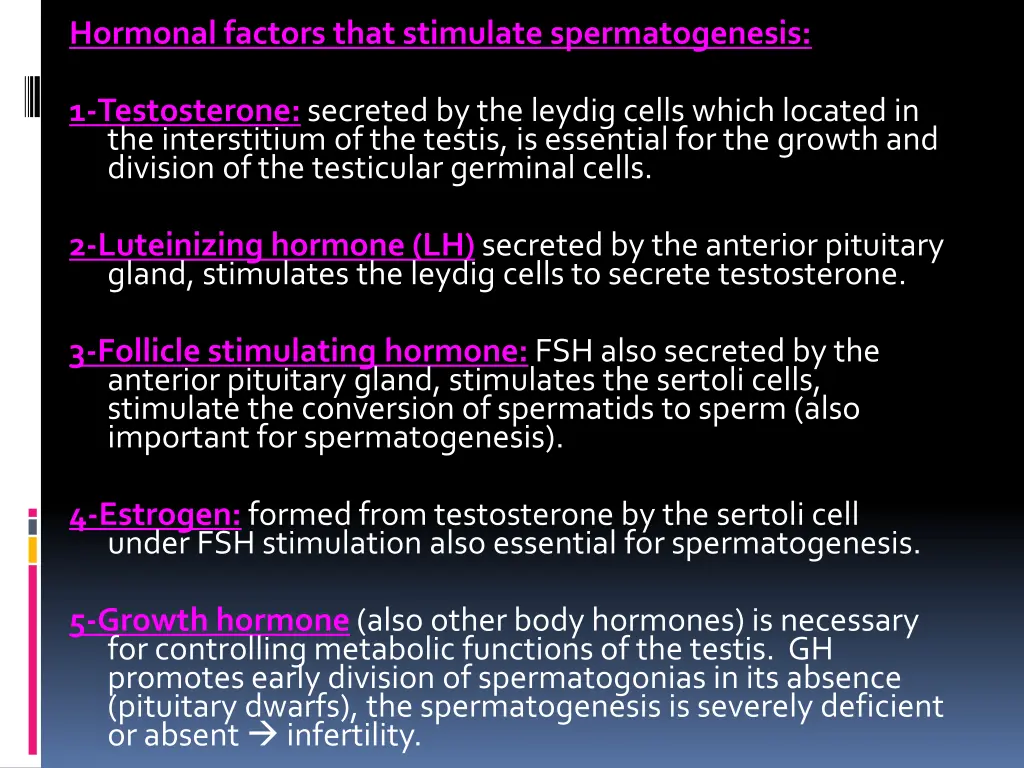 hormonal factors that stimulate spermatogenesis