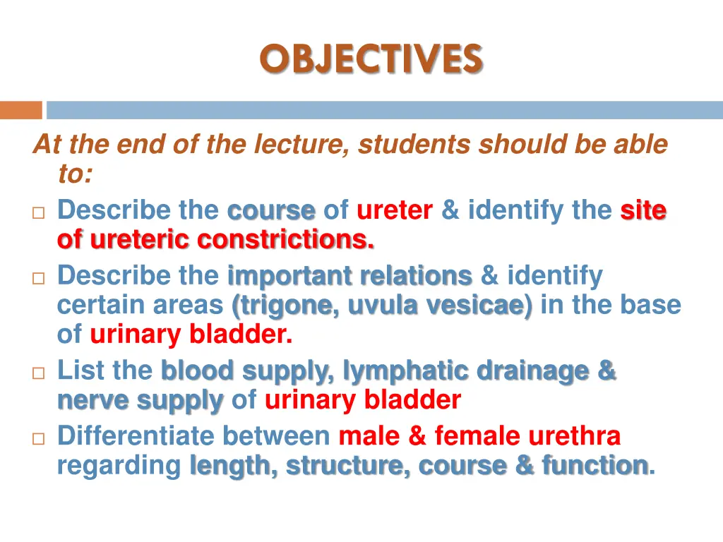 objectives