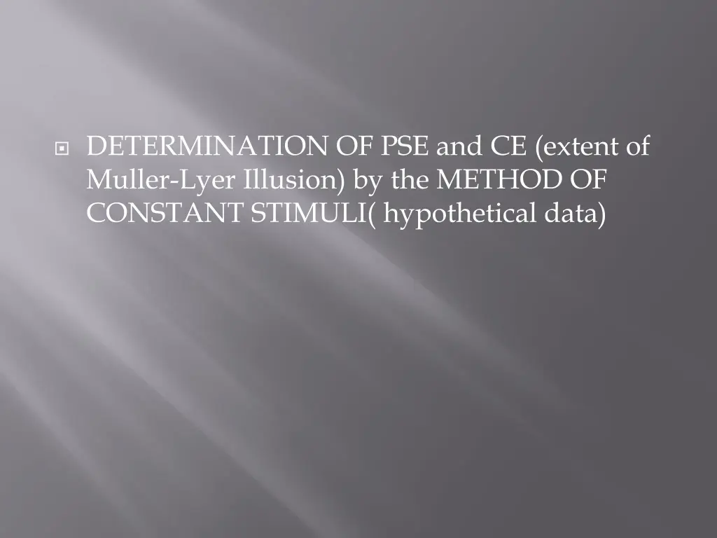 determination of pse and ce extent of muller lyer