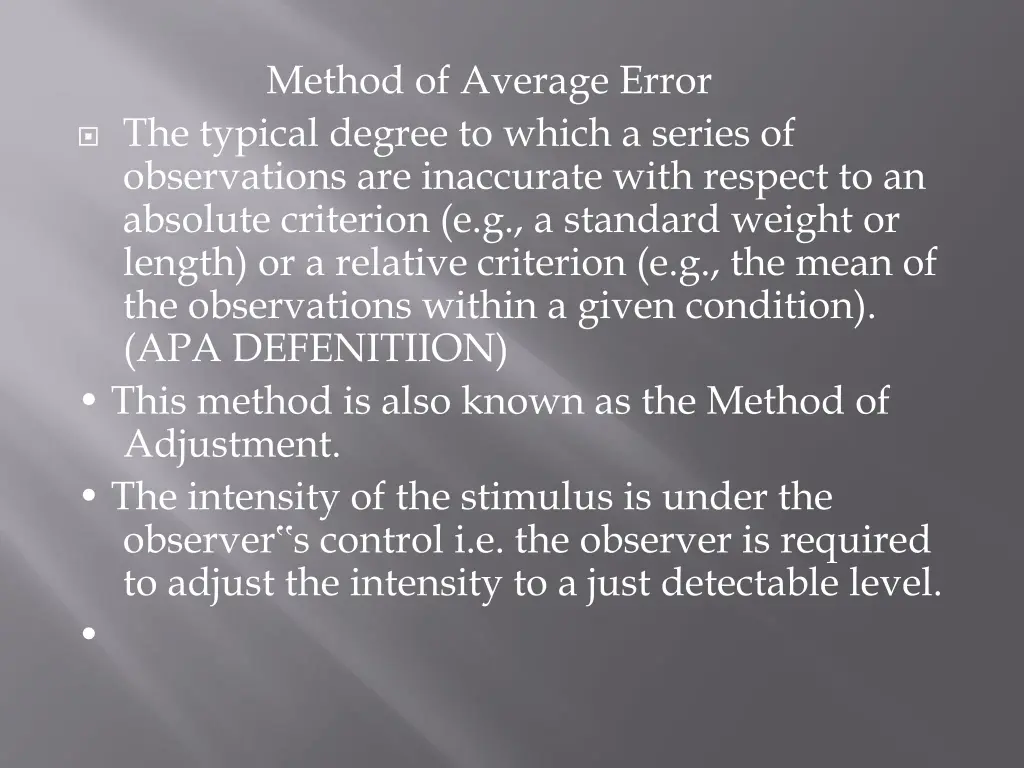 method of average error the typical degree