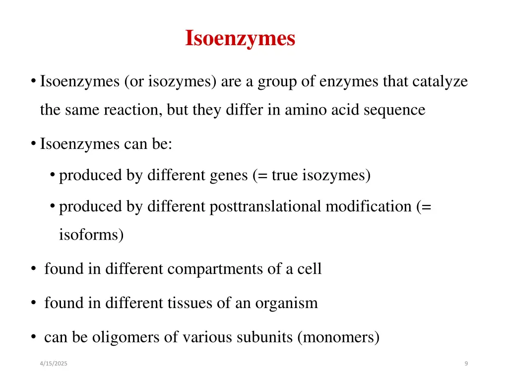 isoenzymes