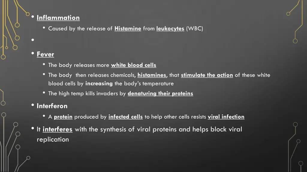 inflammation caused by the release of histamine