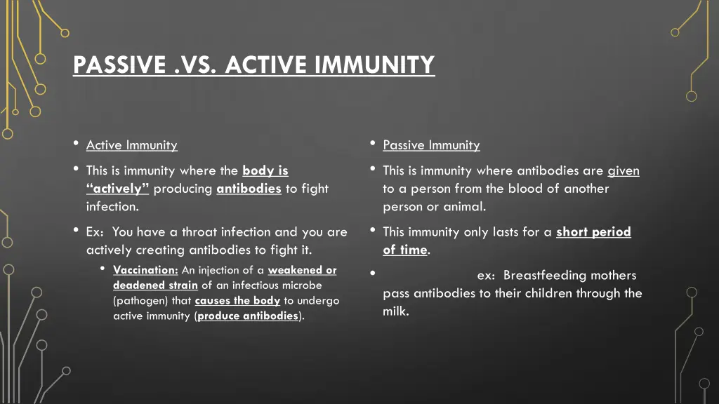 passive vs active immunity