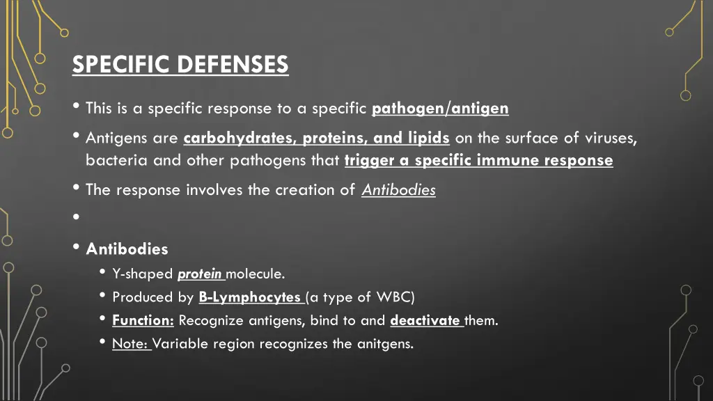 specific defenses