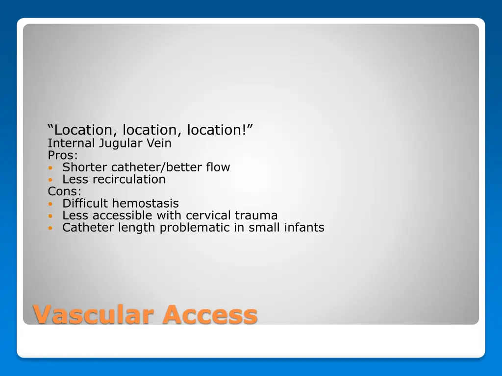 location location location internal jugular vein