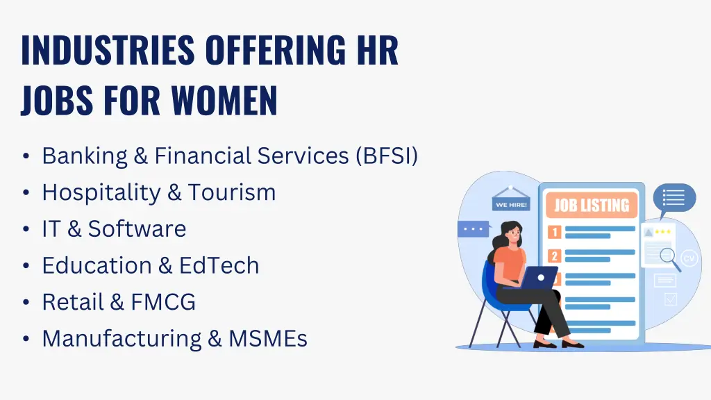 industries offering hr jobs for women