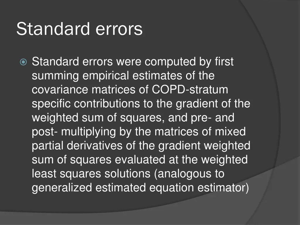 standard errors