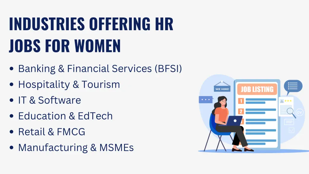 industries offering hr jobs for women