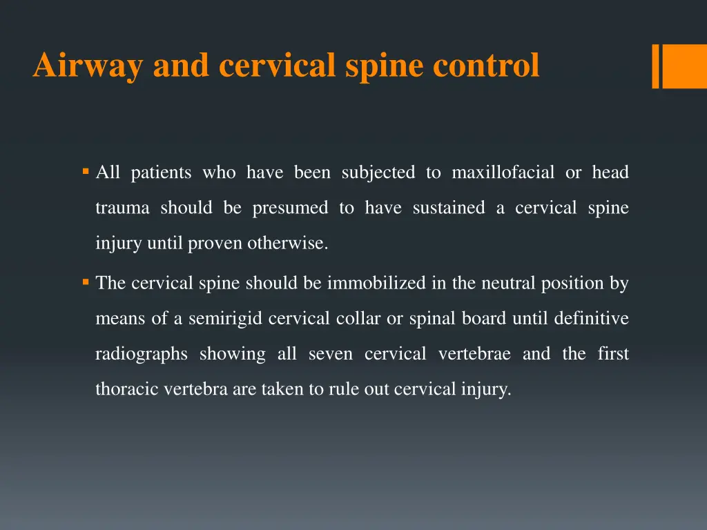 airway and cervical spine control