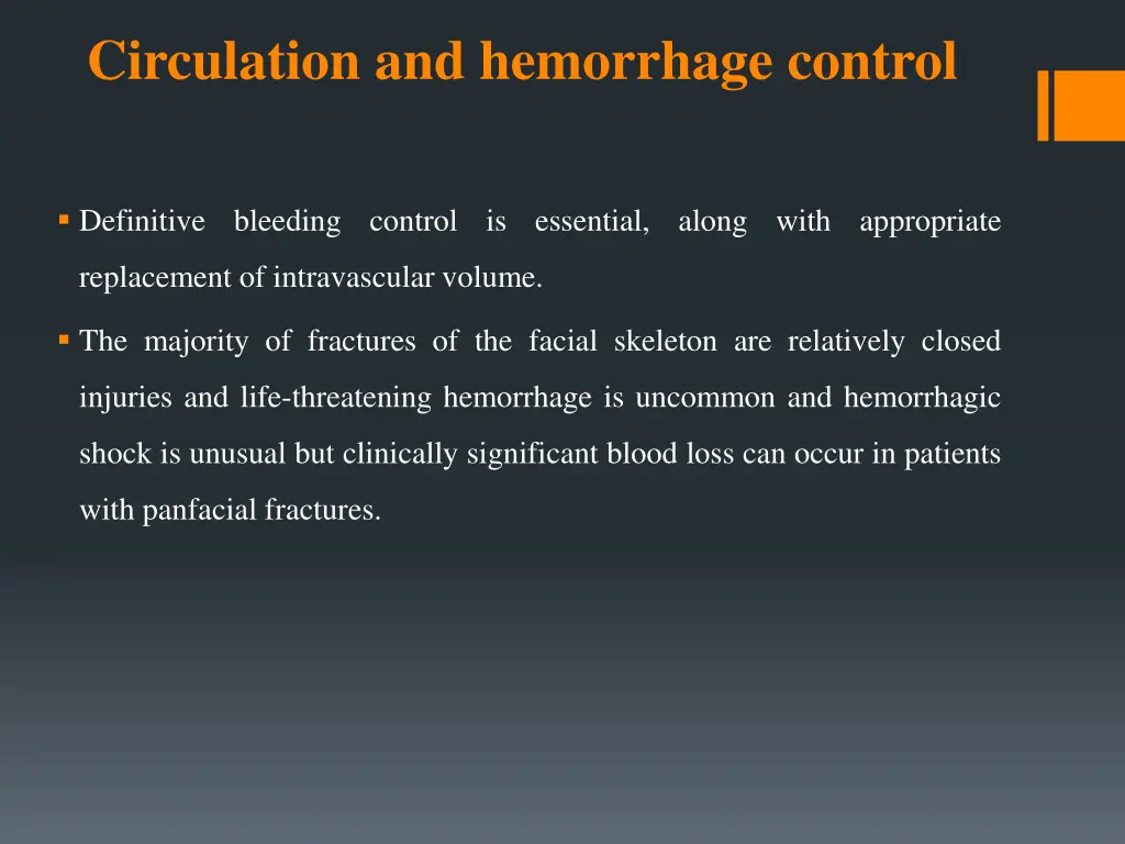 circulation and hemorrhage control