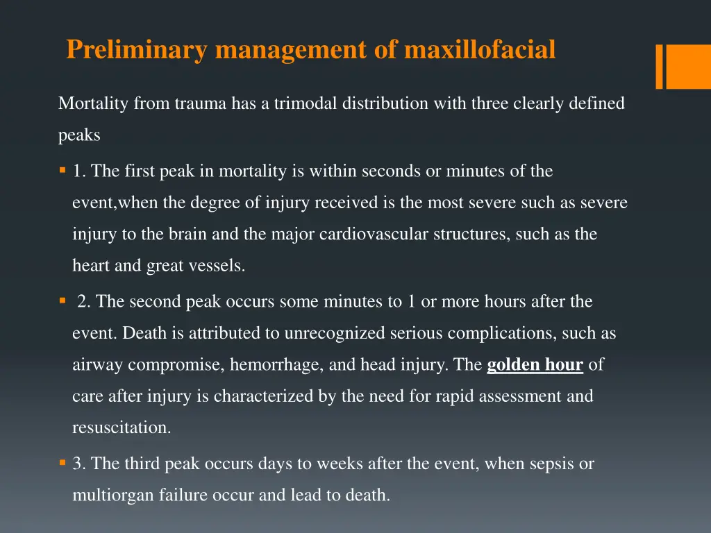 preliminary management of maxillofacial