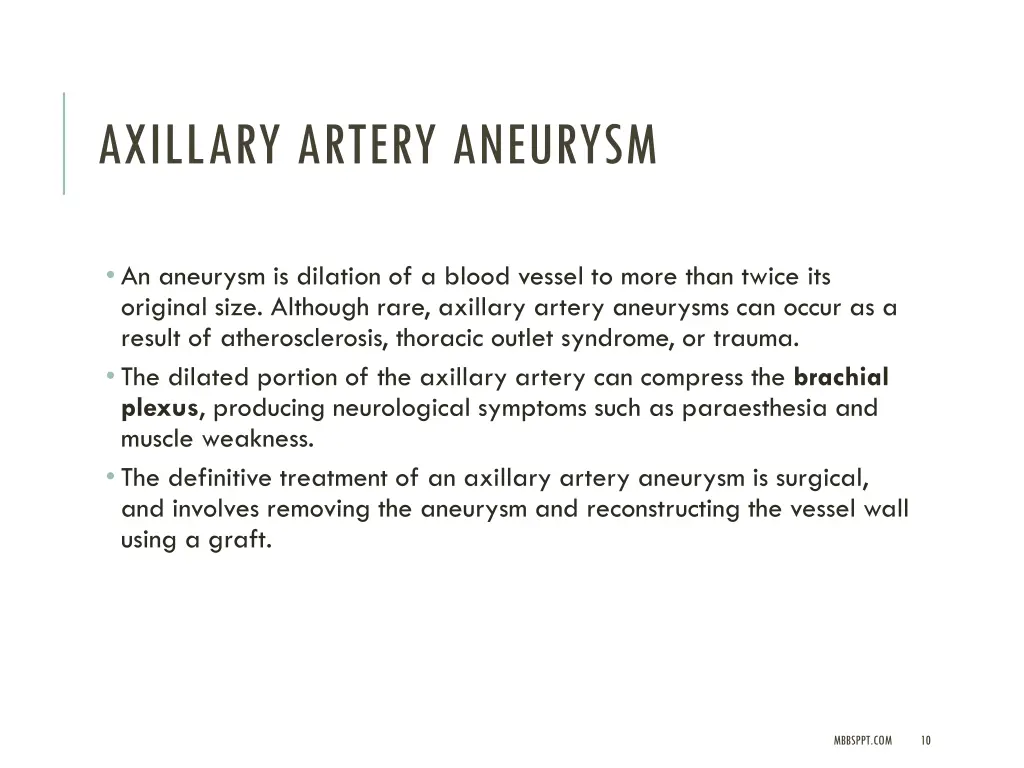 axillary artery aneurysm