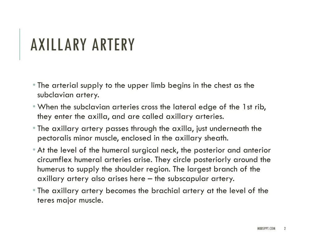axillary artery