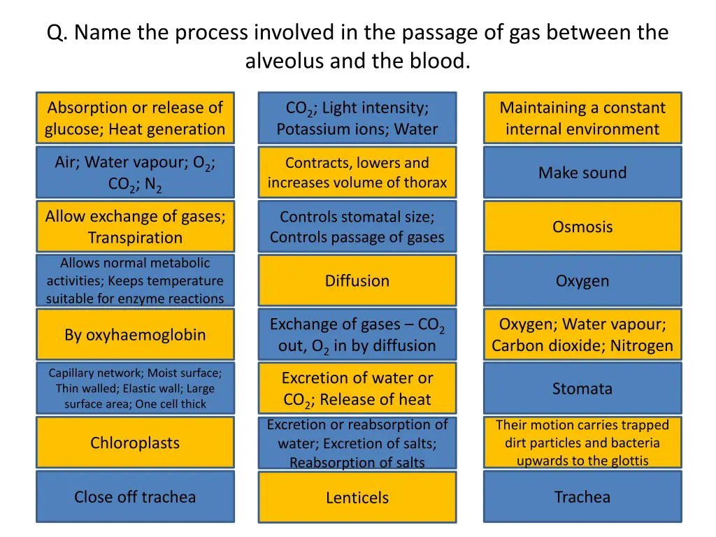 q name the process involved in the passage