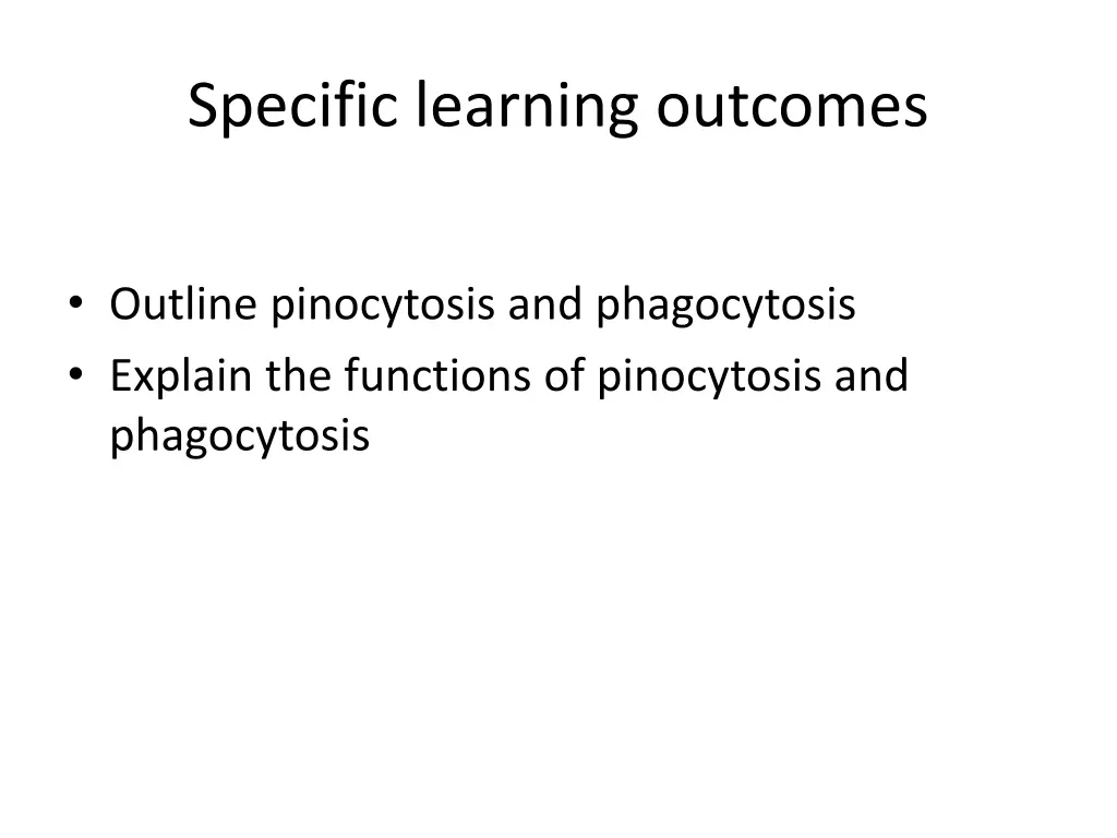 specific learning outcomes