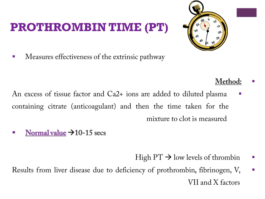 prothrombin time pt