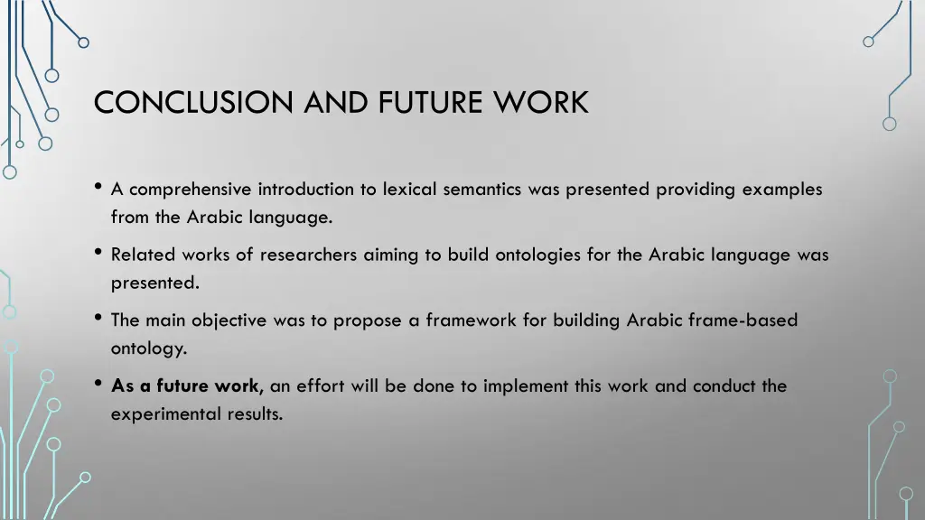 conclusion and future work