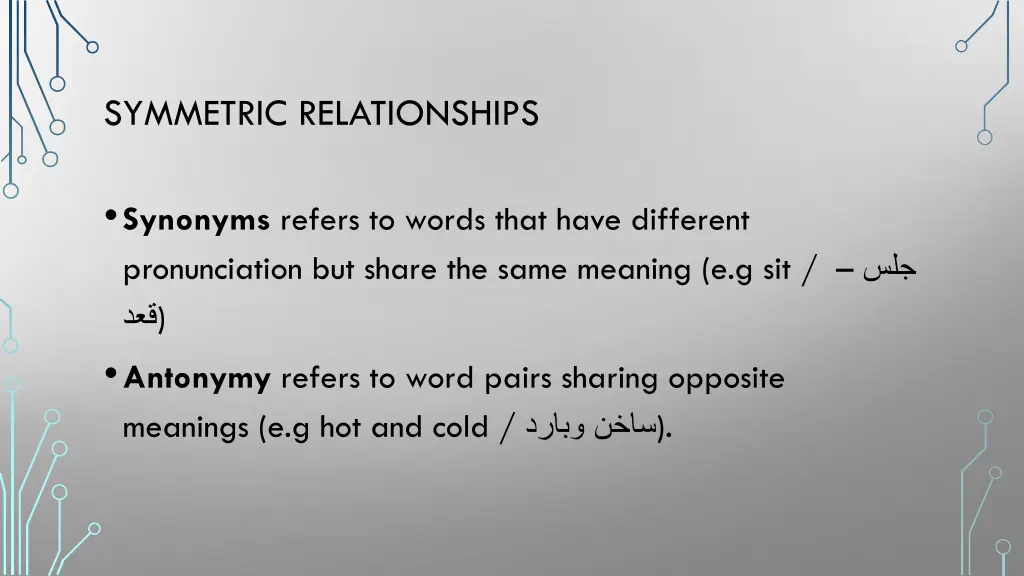 symmetric relationships